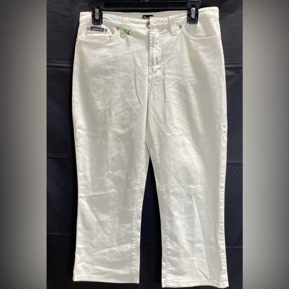🛑 1 hour sale. Dolce & Gabbana, size 31 EU (US 10/12), White Crop Jeans - Picture 3 of 10